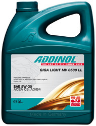 Заказать моторное масло Addinol Giga Light MV 0530 LL 5W-30, 5л Синтетическое | Артикул 4014766241108