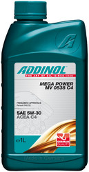 Заказать моторное масло Addinol Mega Power MV 0538 C4 5W-30, 1л Синтетическое | Артикул 4014766073259