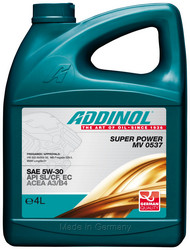 Заказать моторное масло Addinol Super Power MV 0537 5W-30, 4л Синтетическое | Артикул 4014766250520
